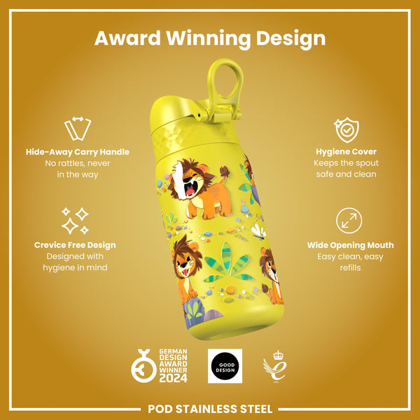 Leak Proof Water Bottle, Stainless Steel, Lions, 400ml (13oz) — additional product photo