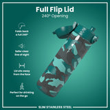 Leak Proof Slim Water Bottle, Stainless Steel, Camouflage, 600ml (20oz) — additional product photo