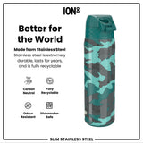 Leak Proof Slim Water Bottle, Stainless Steel, Camouflage, 600ml (20oz) — additional product photo