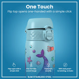 Leak Proof Slim Water Bottle, Stainless Steel, Mermaids, 600ml (20oz) — additional product photo
