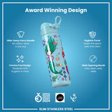 Leak Proof Slim Water Bottle, Stainless Steel, Mermaids, 600ml (20oz) — additional product photo