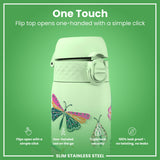 Leak Proof Slim Water Bottle, Stainless Steel, Wild Butterfly, 600ml (20oz) — additional product photo