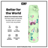 Leak Proof Slim Water Bottle, Stainless Steel, Wild Butterfly, 600ml (20oz) — additional product photo