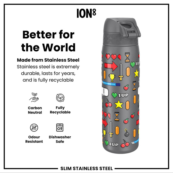 Antifugas Slim Botella de agua, Stainless Steel, Gamer, 600ml (20oz) — foto adicional del producto