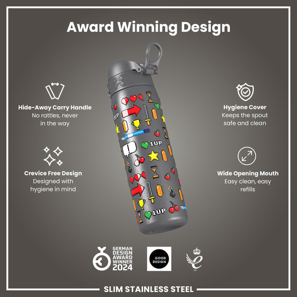Antifugas Slim Botella de agua, Stainless Steel, Gamer, 600ml (20oz) — foto adicional del producto