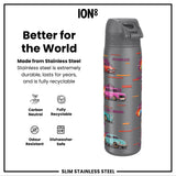 Leak Proof Slim Water Bottle, Stainless Steel, Sports Cars, 600ml (20oz) — additional product photo