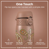 Leak Proof Slim Water Bottle, Stainless Steel, Paisley, 600ml (20oz) — additional product photo