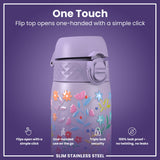 Leak Proof Slim Water Bottle, Stainless Steel, Delicate Floral, 600ml (20oz) — additional product photo