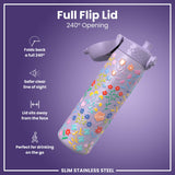 Leak Proof Slim Water Bottle, Stainless Steel, Delicate Floral, 600ml (20oz) — additional product photo