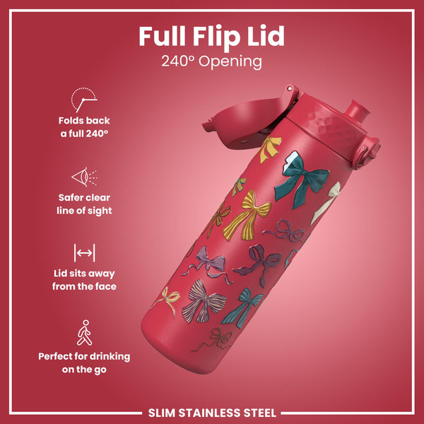 Antifugas Slim Botella de agua, Stainless Steel, Bows, 600ml (20oz) — foto adicional del producto