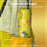 Antifugas Slim Botella de agua, Stainless Steel, Dragons, 600ml (20oz) — foto adicional del producto