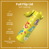 Antifugas Slim Botella de agua, Stainless Steel, Dragons, 600ml (20oz) — foto adicional del producto