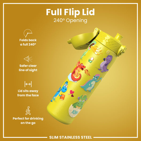Antifugas Slim Botella de agua, Stainless Steel, Dragons, 600ml (20oz) — foto adicional del producto