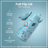 Leak Proof Thermal Steel Water Bottle, Insulated, Blue Sharks, 320ml (11oz) — additional product photo