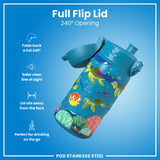 Leak Proof Thermal Steel Water Bottle, Insulated, Sea Turtles, 320ml (11oz) — additional product photo
