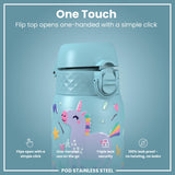 Leak Proof Thermal Steel Water Bottle, Insulated, Blue Unicorns, 320ml (11oz) — additional product photo