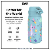 Leak Proof Thermal Steel Water Bottle, Insulated, Blue Unicorns, 320ml (11oz) — additional product photo