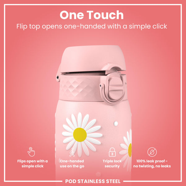 Leak Proof Thermal Steel Water Bottle, Insulated, Daisy, 320ml (11oz) — additional product photo