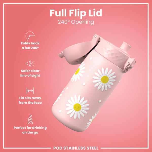 Leak Proof Thermal Steel Water Bottle, Insulated, Daisy, 320ml (11oz) — additional product photo