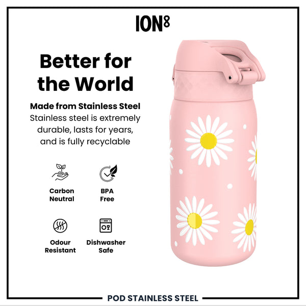 Leak Proof Thermal Steel Water Bottle, Insulated, Daisy, 320ml (11oz) — additional product photo