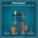 Leak Proof Thermal Steel Water Bottle, Insulated, Red Pandas, 320ml (11oz) — additional product photo