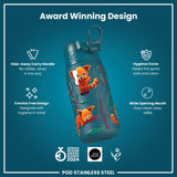Leak Proof Thermal Steel Water Bottle, Insulated, Red Pandas, 320ml (11oz) — additional product photo
