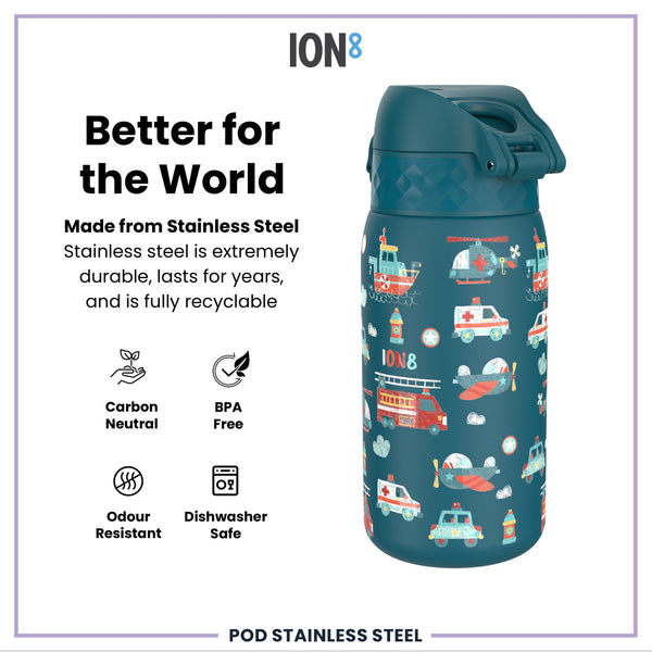 Leak Proof Thermal Steel Water Bottle, Insulated, Rescue Vehicles, 320ml (11oz) — additional product photo