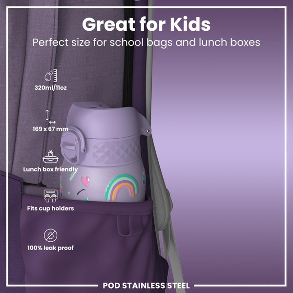 Antifugas Botella térmica de acero inoxidable, Insulated, Purple Unicorns, 320ml (11oz) — foto adicional del producto