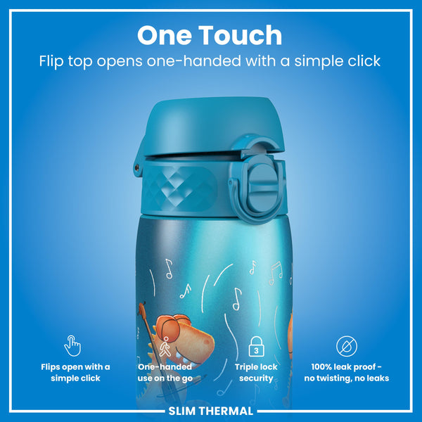 Antifugas Slim Thermal Botella de agua, Insulated Steel, Dinosaur Band, 500ml (17oz) — foto adicional del producto