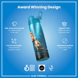 Antifugas Slim Thermal Botella de agua, Insulated Steel, Dinosaur Band, 500ml (17oz) — foto adicional del producto