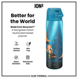 Antifugas Slim Thermal Botella de agua, Insulated Steel, Dinosaur Band, 500ml (17oz) — foto adicional del producto