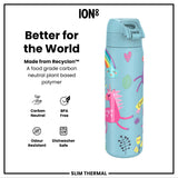 Antifugas Slim Thermal Botella de agua, Insulated Steel, Blue Unicorns, 500ml (17oz) — foto adicional del producto