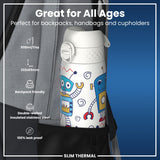 Antifugas Slim Thermal Botella de agua, Insulated Steel, Robots, 500ml (17oz) — foto adicional del producto
