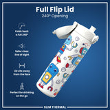 Antifugas Slim Thermal Botella de agua, Insulated Steel, Robots, 500ml (17oz) — foto adicional del producto