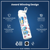 Antifugas Slim Thermal Botella de agua, Insulated Steel, Robots, 500ml (17oz) — foto adicional del producto