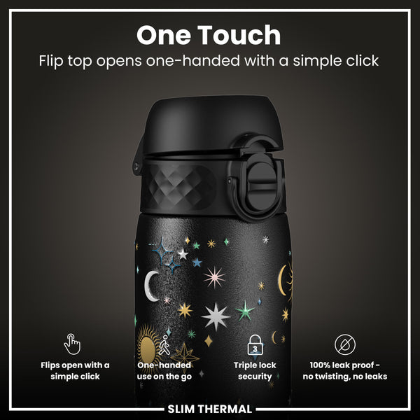 Leak Proof Slim Thermal Water Bottle, Insulated Steel, Celestial, 500ml (17oz) — additional product photo
