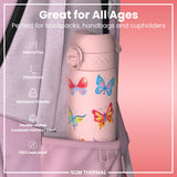 Leak Proof Slim Thermal Water Bottle, Insulated Steel, Butterfly, 500ml (17oz) — additional product photo