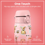Leak Proof Slim Thermal Water Bottle, Insulated Steel, Dogs, 500ml (17oz) — additional product photo