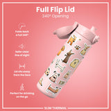 Leak Proof Slim Thermal Water Bottle, Insulated Steel, Dogs, 500ml (17oz) — additional product photo