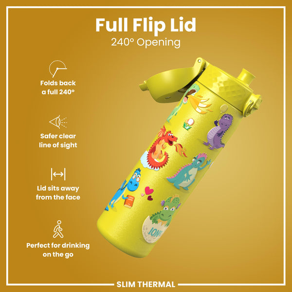 Antifugas Slim Thermal Botella de agua, Insulated Steel, Yellow Dragons, 500ml (17oz) — foto adicional del producto