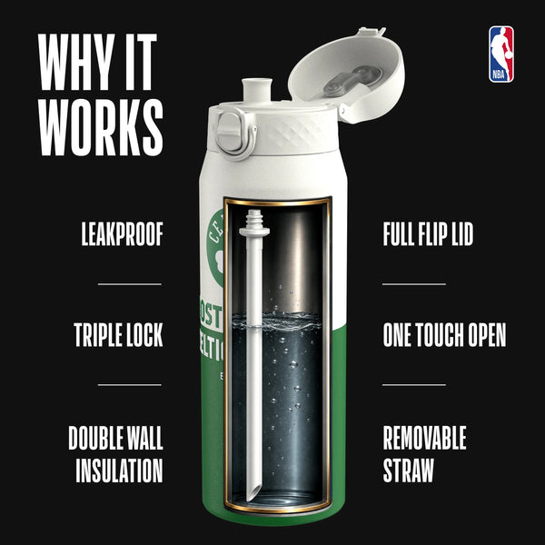 NBA x ION8, Insulated Steel Bottle, Boston Celtics, 750ml (24oz) — foto adicional del producto