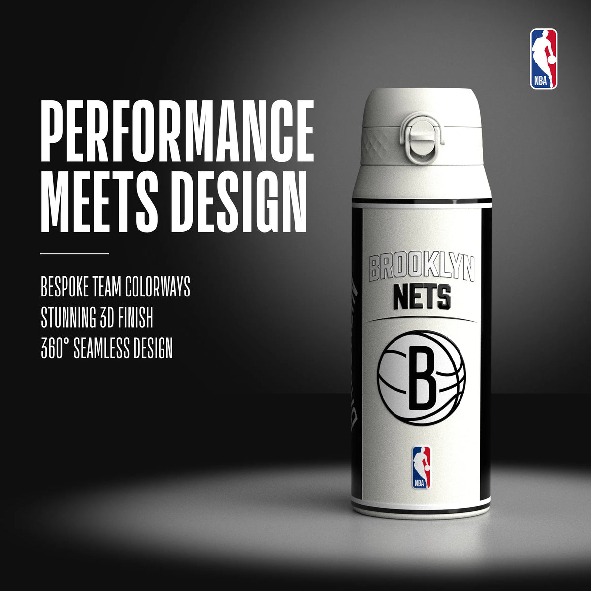 NBA x ION8, Insulated Steel Bottle, Brooklyn Nets, 750ml (24oz) — foto adicional del producto