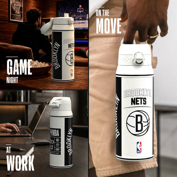 NBA x ION8, Insulated Steel Bottle, Brooklyn Nets, 750ml (24oz) — foto adicional del producto