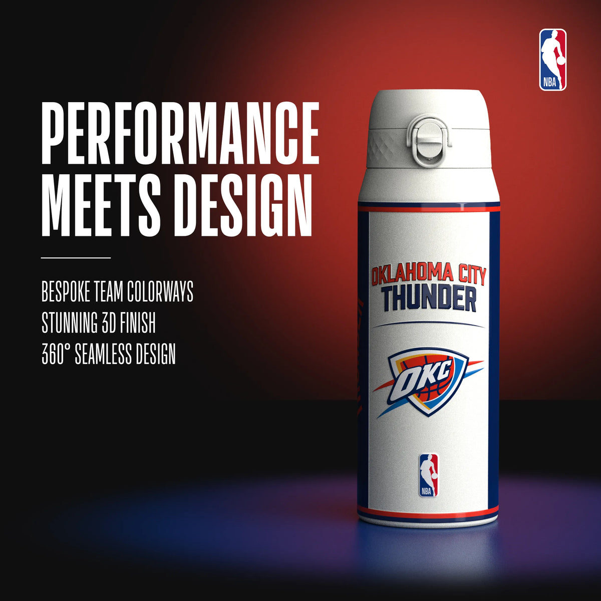 NBA x ION8, Insulated Steel Bottle, OK City Thunder, 750ml (24oz) — foto adicional del producto