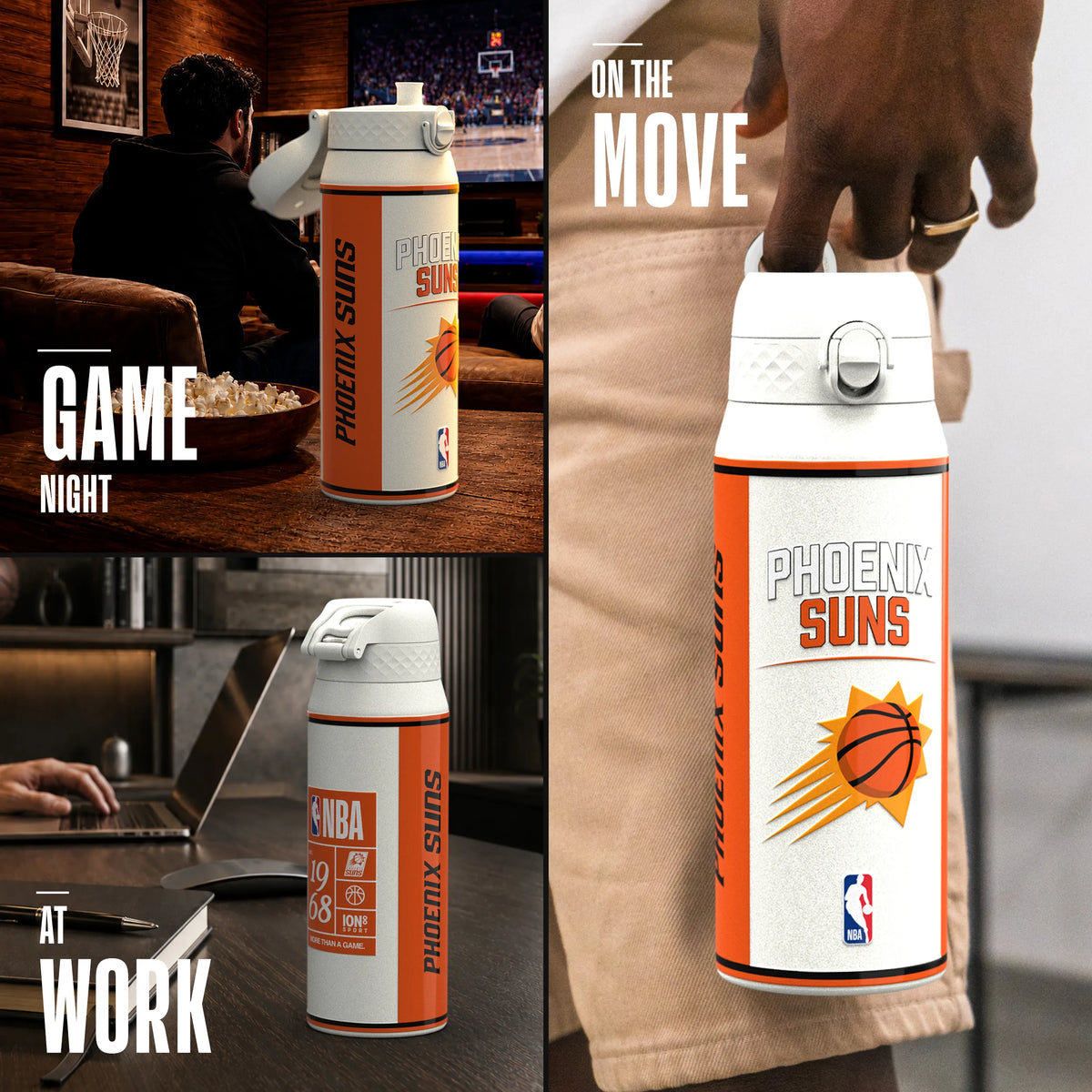 NBA x ION8, Insulated Steel Bottle, Phoenix Suns, 750ml (24oz) — foto adicional del producto
