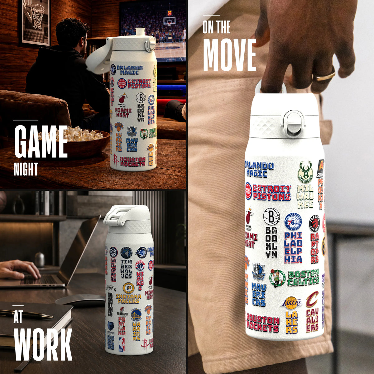 NBA x ION8, Insulated Steel Bottle, Patch Logotipos, 750ml (24oz) — foto adicional del producto