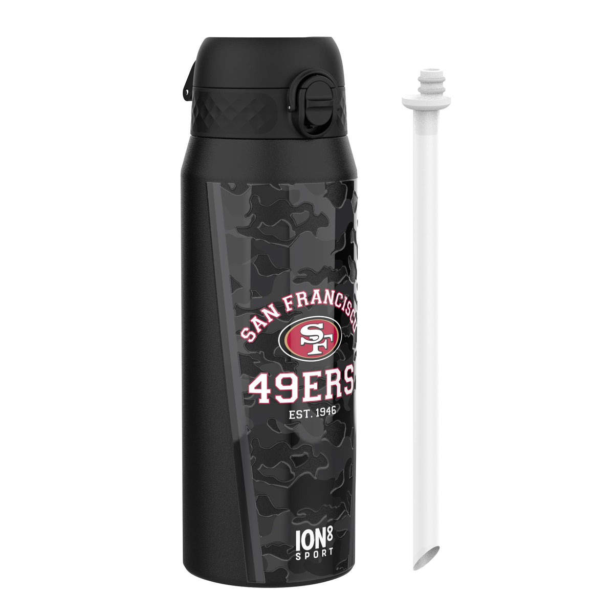 Botella de agua de acero inoxidable con aislamiento NFL x ION8, NFL 49ers, 750 ml (24 oz)