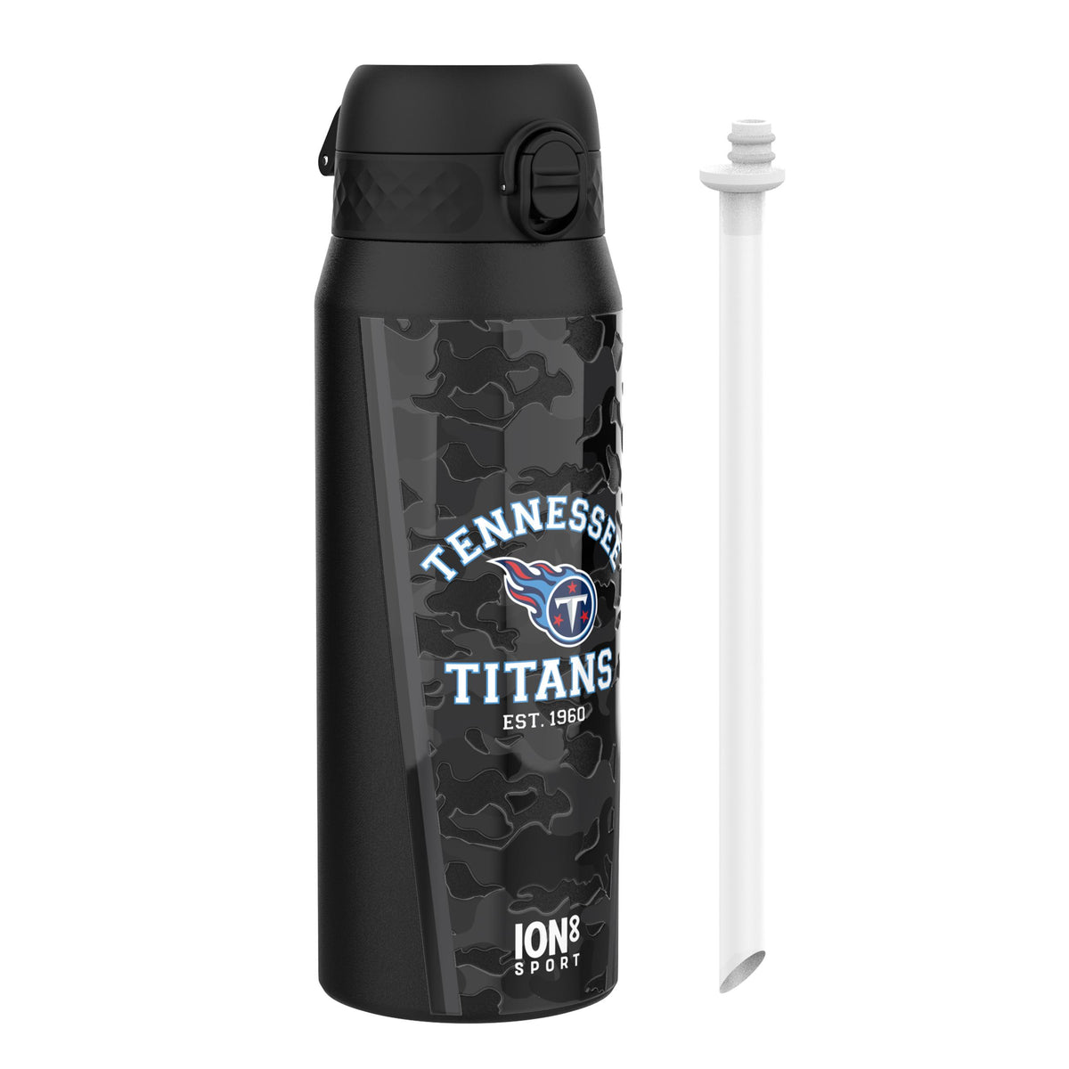 Botella de agua de acero inoxidable con aislamiento NFL x ION8, NFL Titans, 750ml (24oz)