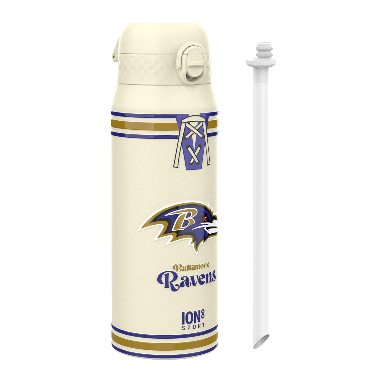 NFL Throwback Series x ION8 Insulated Steel Water Bottle, Leak Proof, Dishwasher Safe, 750ml (24oz) — product photo