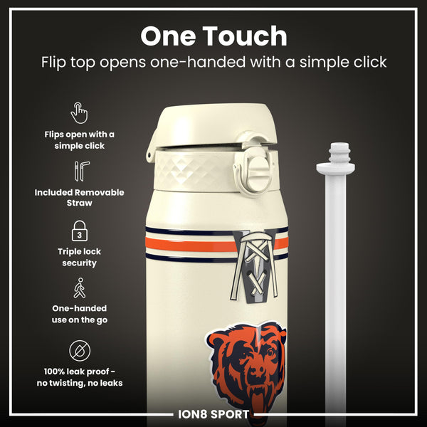 Botella de Agua Aislada de Acero NFL x ION8, NFL Bears, 750ml (24oz)